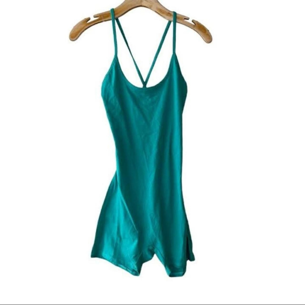 🆕Turquoise Cami Strap Bodycon Romper~Size L - Picture 8 of 9